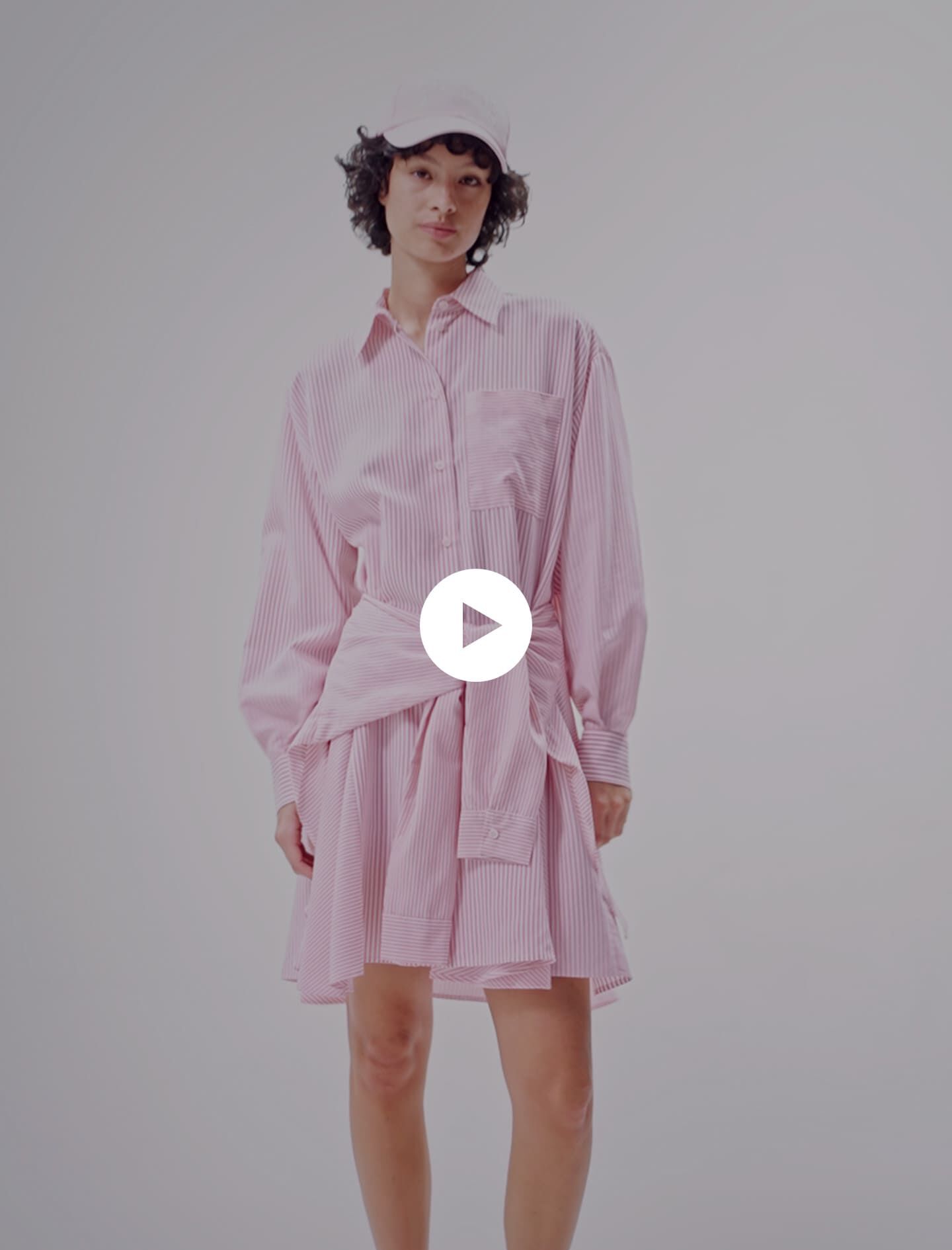 Raidallinen paitamekko - Pinkki