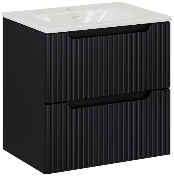CZARNA szafka łazienkowa z umywalką 60 cm NOVA BLACK 82-60