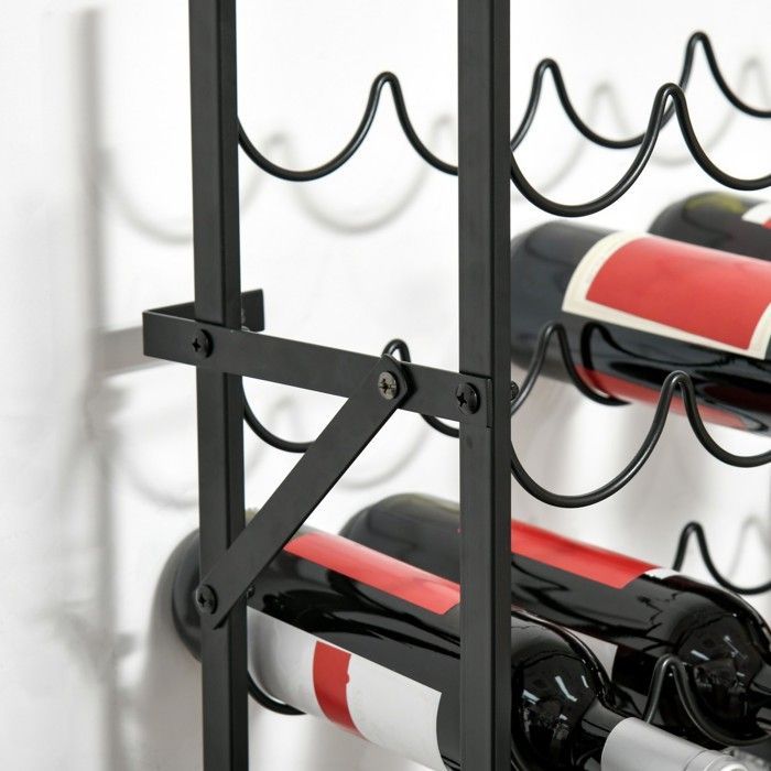 Wall-Mounted Wine Rack for 60 Bottles, Modern Black Design, for Wine Cellar, Bar, or Kitchen