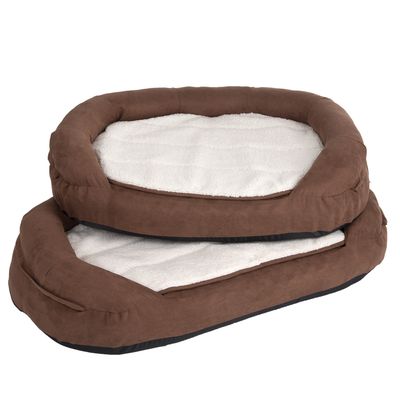 Ovales Hundebett aus Memory-Schaum – Braun