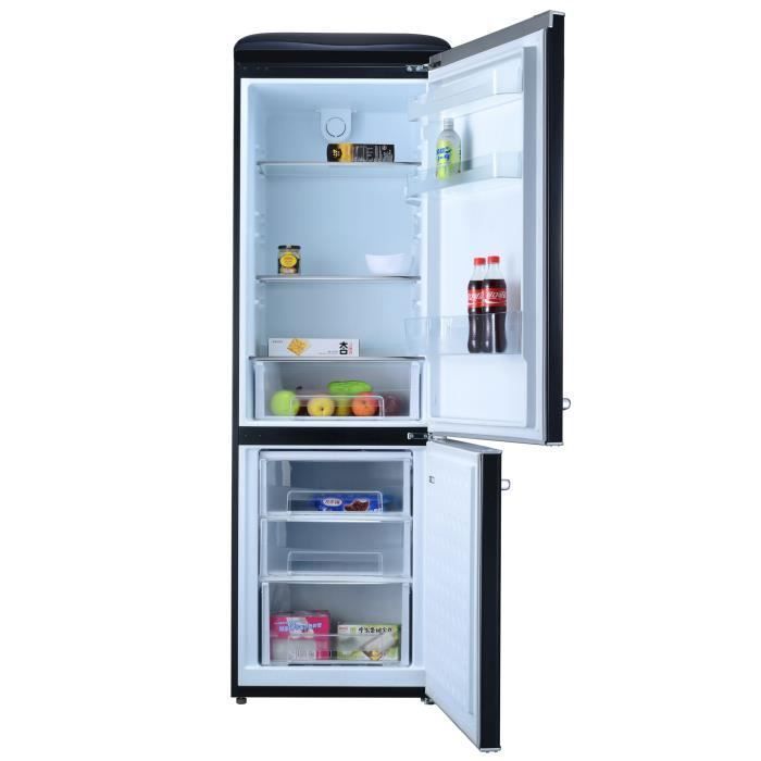 GEDTECH GCBV310BL Vintage Kühl-/Gefrierkombination – Schwarz – 310 l – Energieklasse E