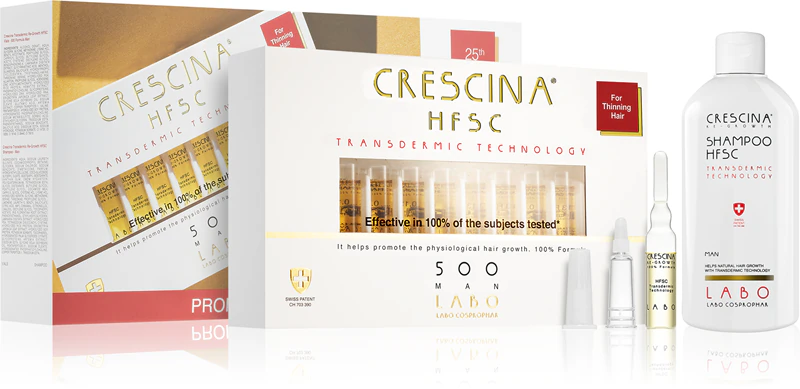 Crescina Transdermic 500 Re-Growth Cadeauset voor haargroei bij mannen (500 stuks)