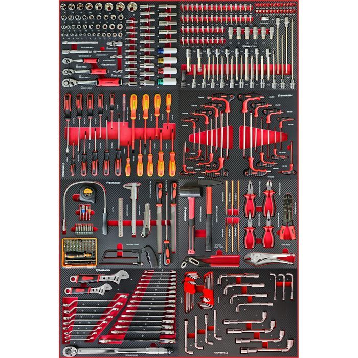 Servante d'atelier - BARRACUDA TOOLS - ROCK PRO+ - 8 tiroirs outillés - 336 outils - Vert