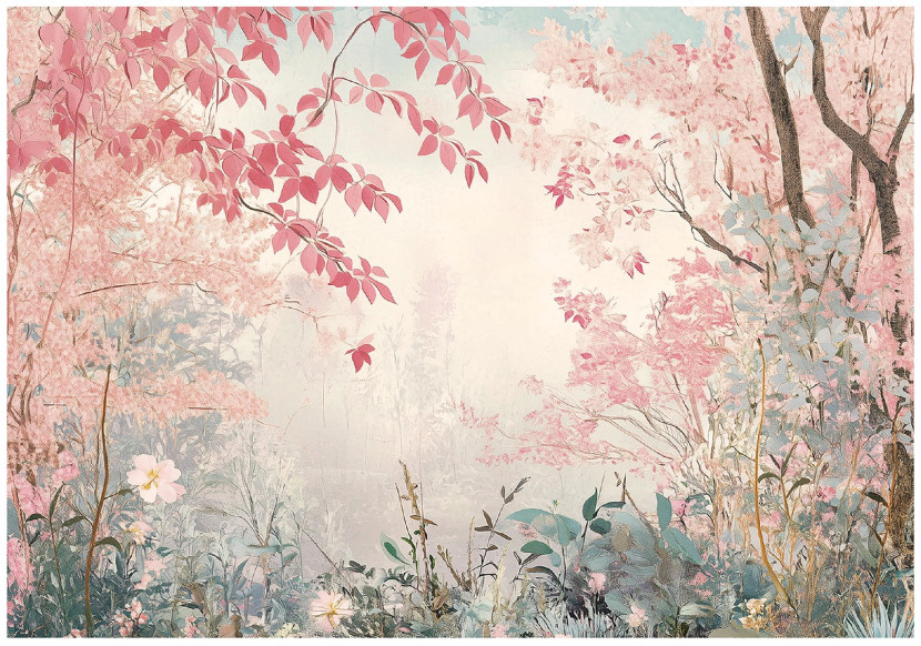 Fototapeta Las Różowy Natura Sypialnia Salon Tapeta Flizelina 250X175