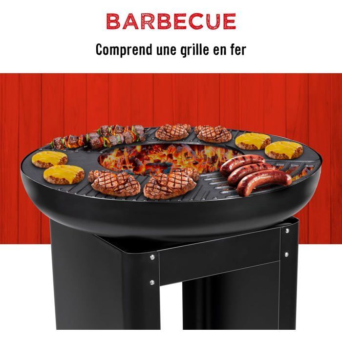 BBQ Collection Brasero et Plancha - Barbecue Japonais 61 x 90 cm - Grille Barbecue Teppanyaki - Brasero Exterieur Jardin et