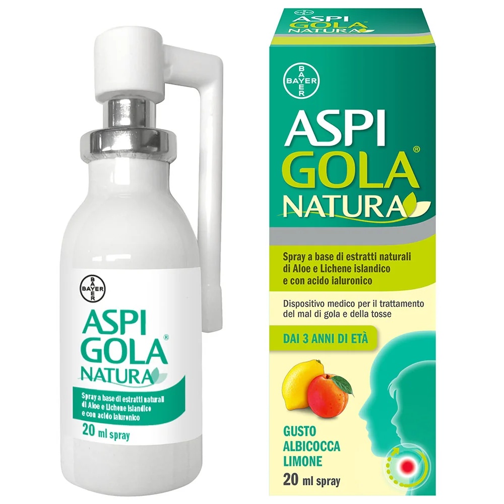 ASPIRINE Spray Aspi Gola Natura Abricot-Citron 20 ml Mal de gorge et toux
