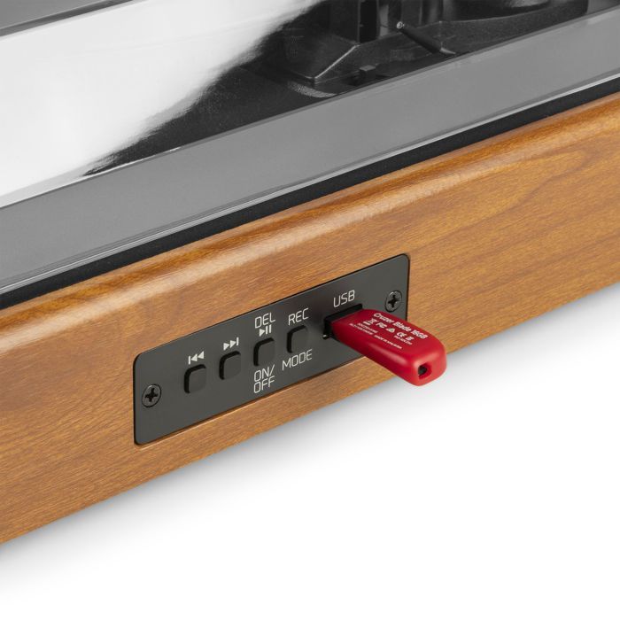 Audizio RP335 Bluetooth Turntable with 2x40W Speakers, Elegant Design, USB Playback, 3 Speeds, Recorder Function
