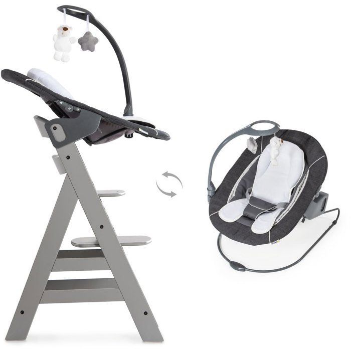 Hauck Alpha Bouncer Deluxe Babywippe mit Spielbogen - Grau