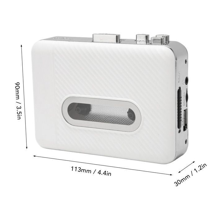 Lecteur de cassettes - Rétro - USB - Convertisseur MP3 - Portable - Écouteurs inclus