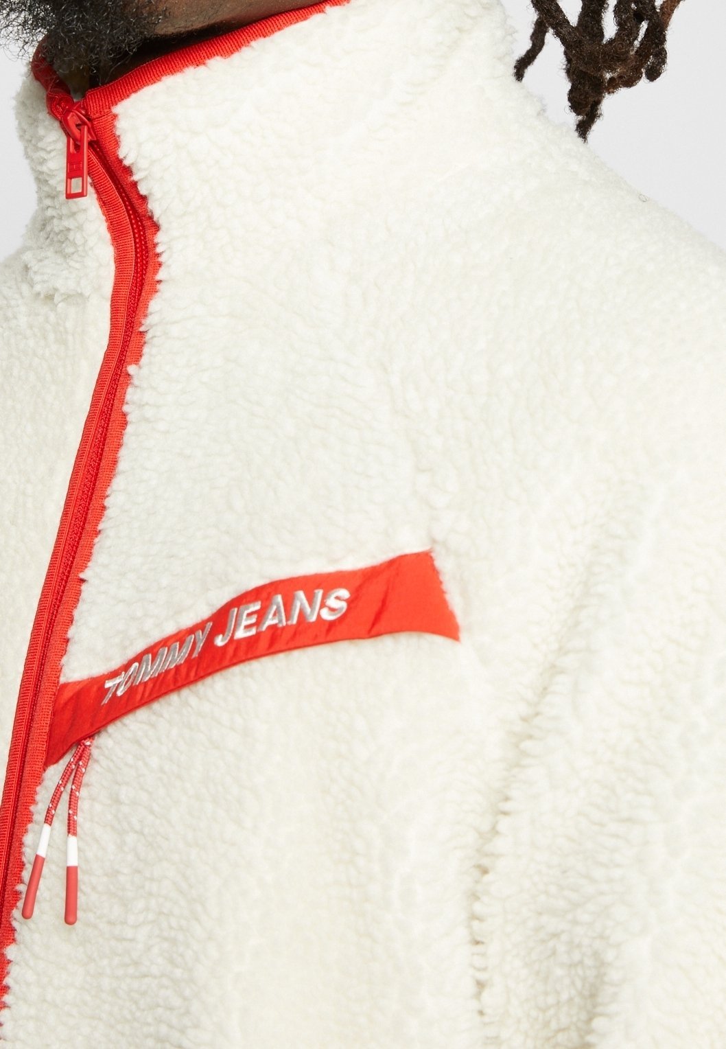 Tommy Jeans fleecejakke - hvit