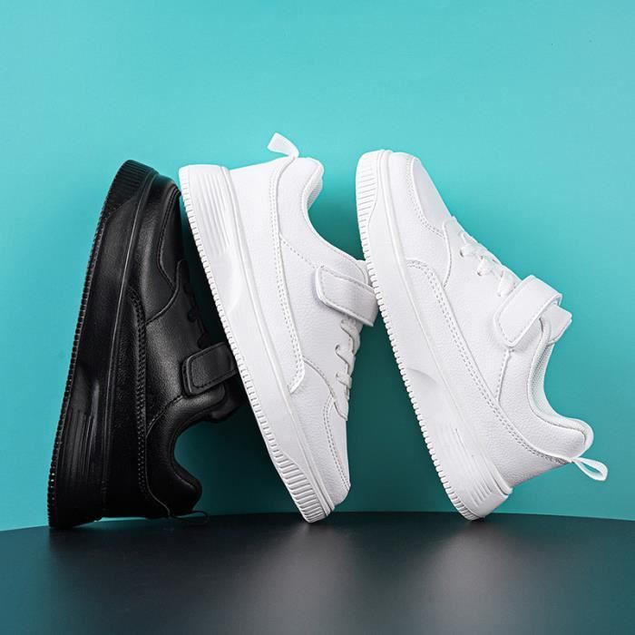 Zapatillas INSFITY para niños - Zapatillas clásicas con cierre de velcro y suela gruesa antideslizante - Negras