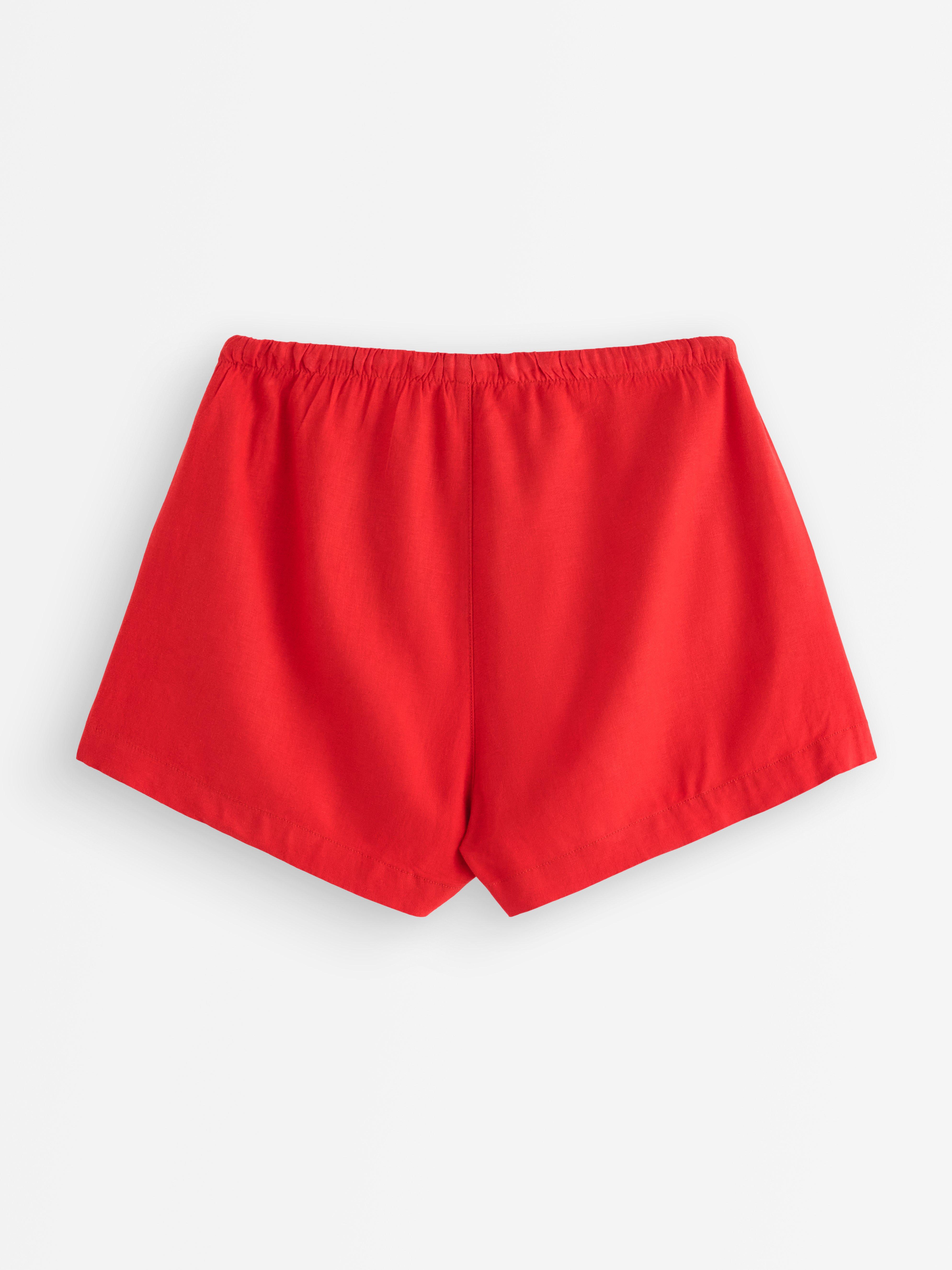 Shorts i linning mørkerød