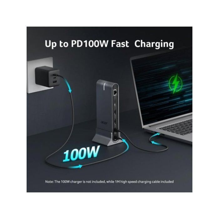 Acer Docking Station Universale Type-C 15-in-1 Grigia con Uscita Video 8K