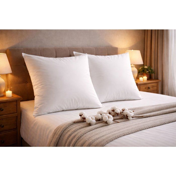 BLANREVE Juego de 2 almohadas de algodón - 60 x 60 cm - Blancas