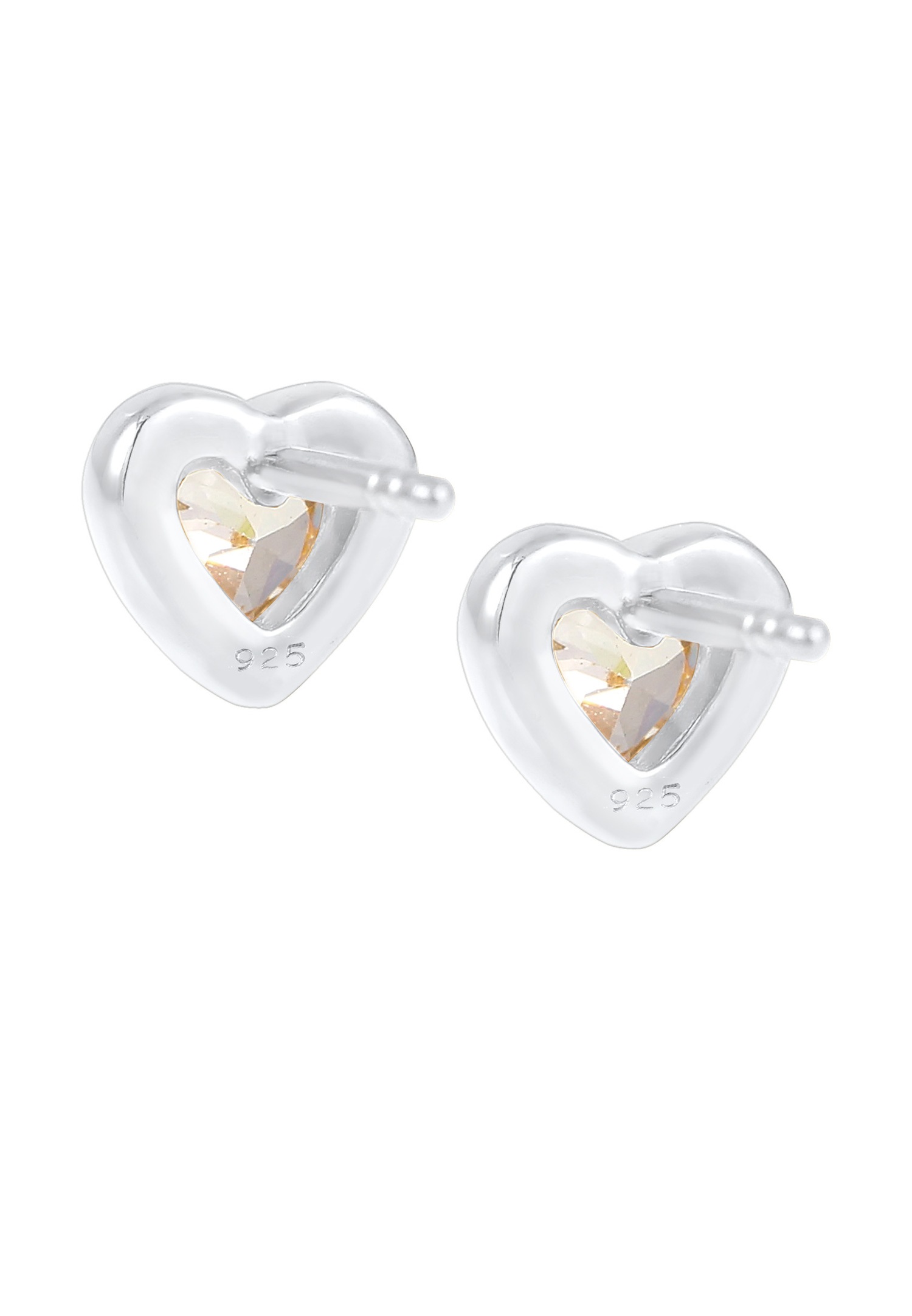 Elli Femmes clous d'oreilles cœur amour avec cristaux de zirconium en argent sterling 925