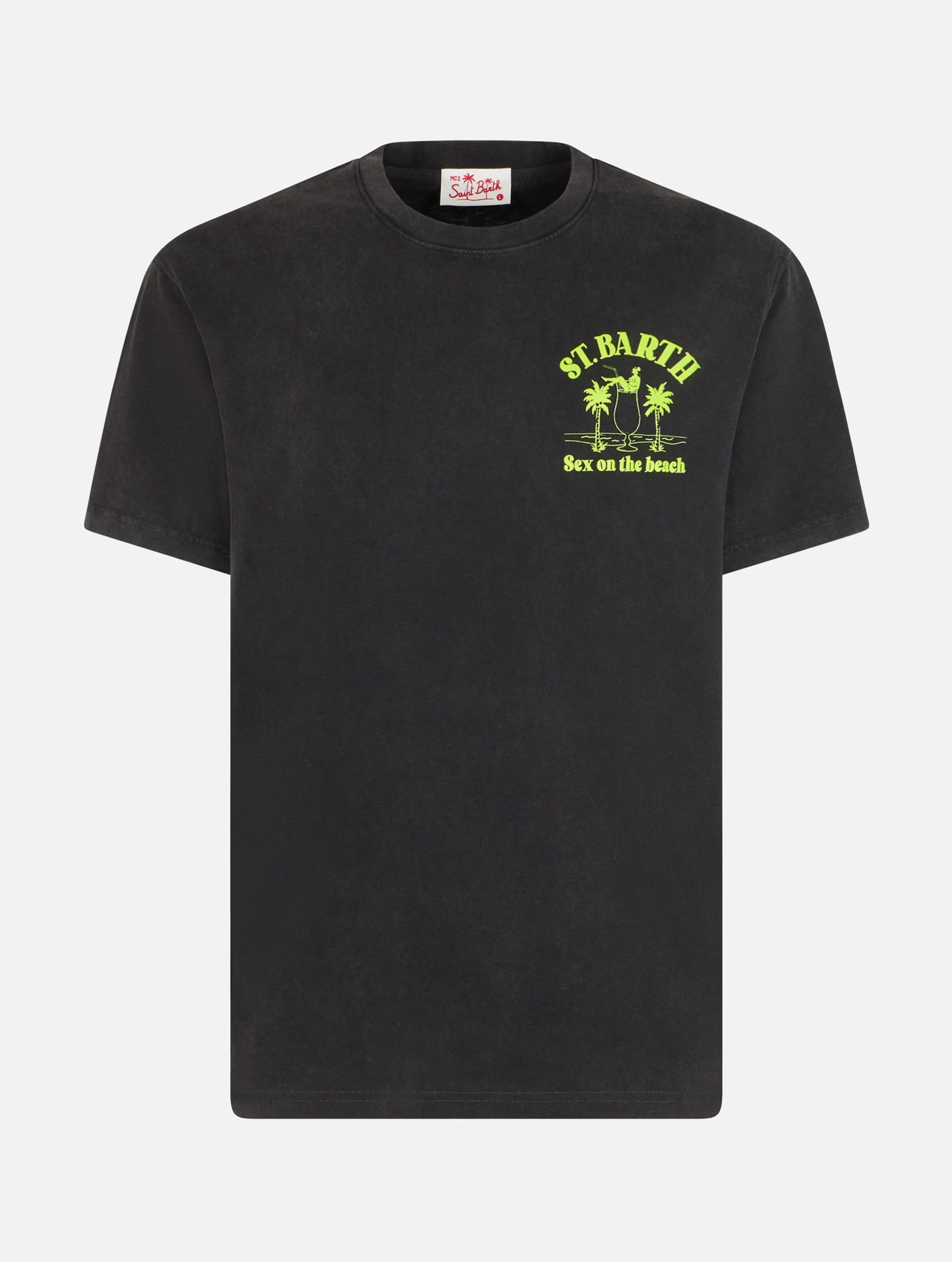 Vintage Jack Cotton heren T-shirt met St. Barth Sex-print.