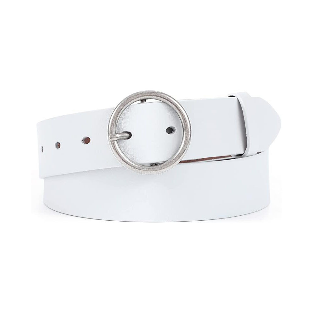 Ceinture décontractée pour femme, en cuir tendance avec boucle en O, idéale pour jeans et pantalons.