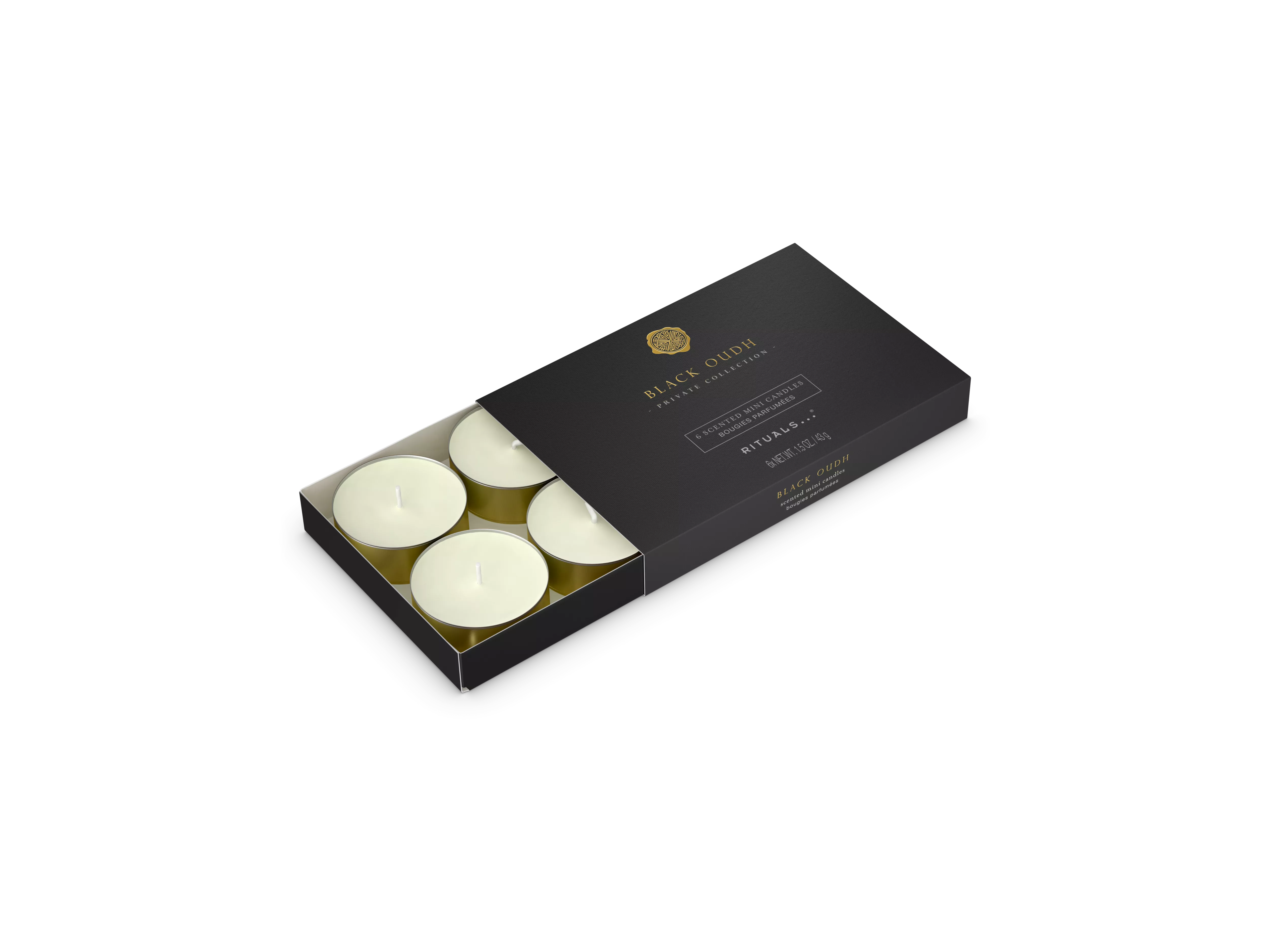 Mini velas aromáticas de oud negro