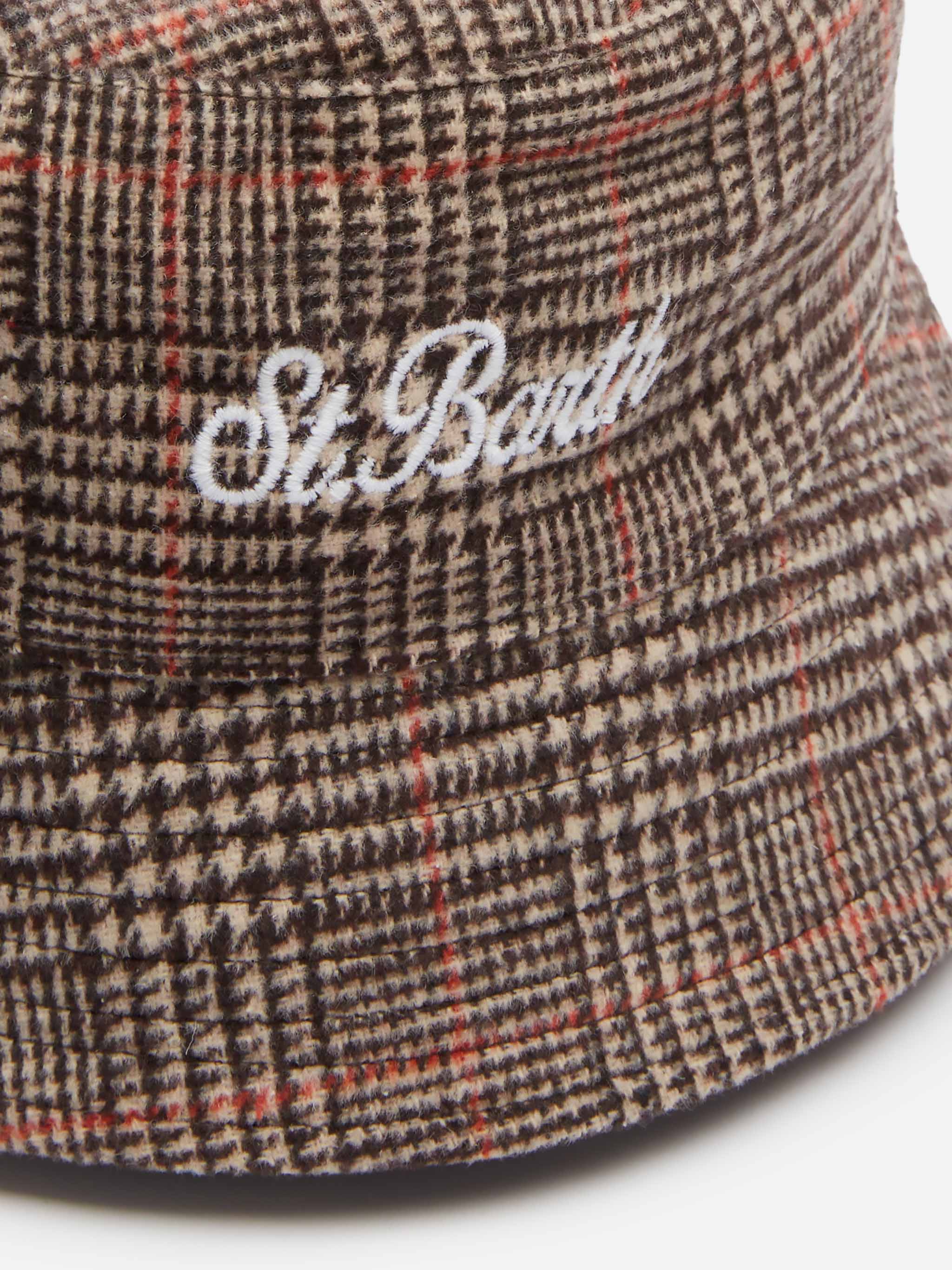 Bucket hat voor heren met Prince of Wales-print