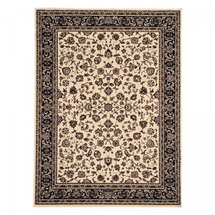 Tapis oriental 200x290 rectangle ivoire tissé motif ancestral LYN1 NOMED