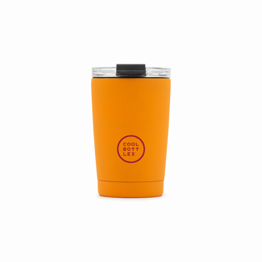Cool Bottles Thermobecher aus leuchtend orangefarbenem Edelstahl