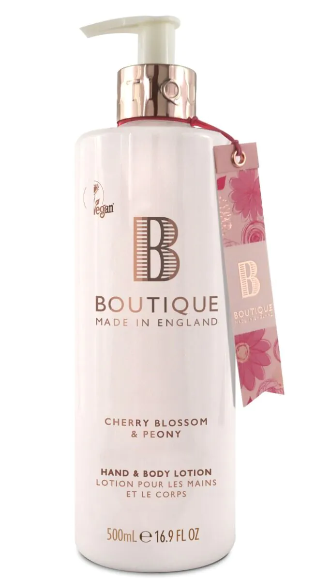 Boutique England Balsam do rąk i ciała Kwiat Wiśni i Piwonia 500 ml