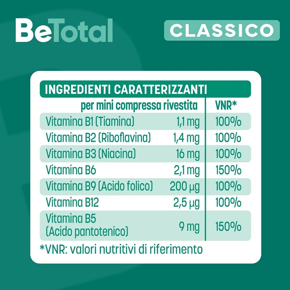 BE-TOTAL Complément alimentaire Be-Total Complexe équilibré de vitamines B 60 comprimés Vitamine B, B3 Vitamine B12 Acide folique Énergie pour adultes