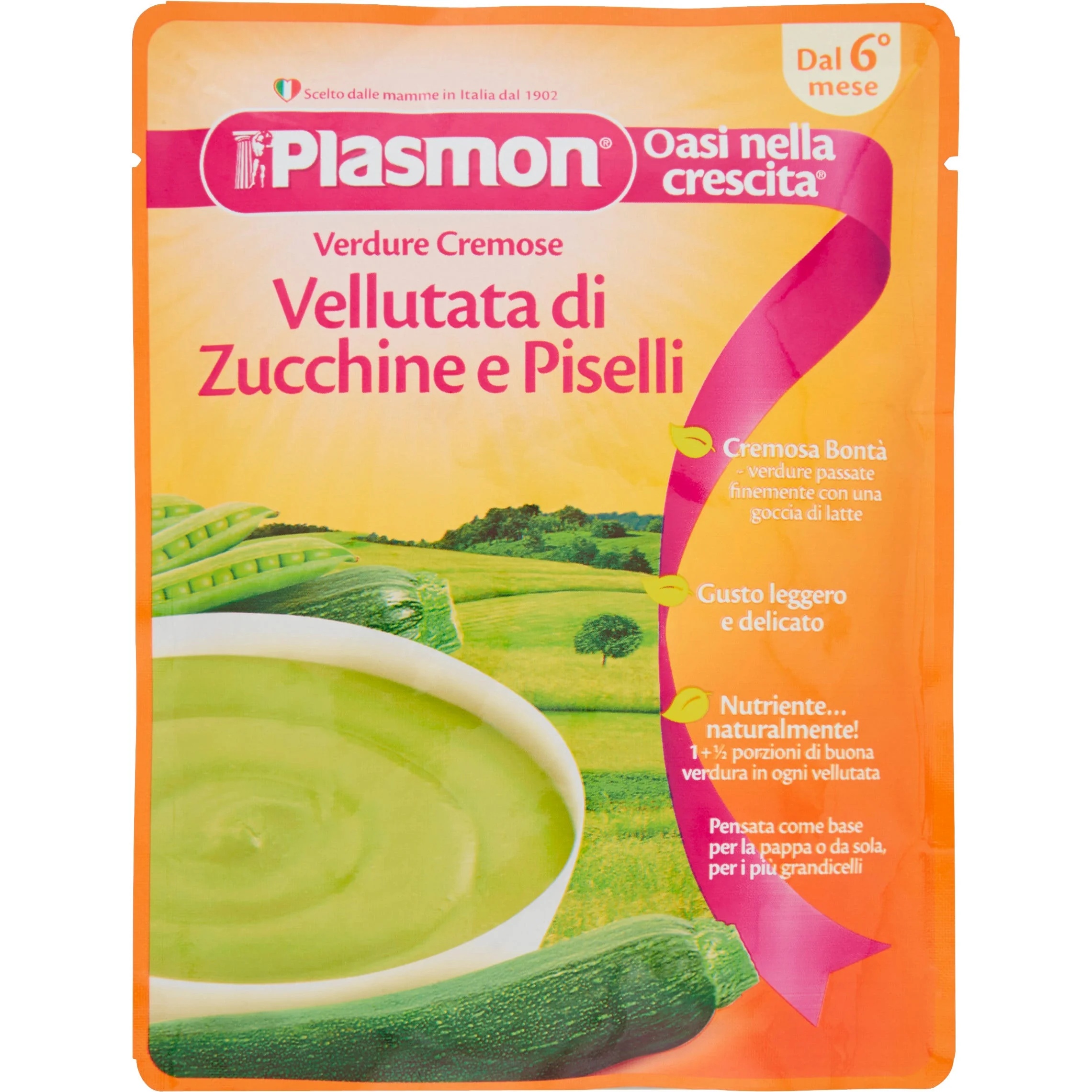 Sopa cremosa de calabacín y guisantes Plasmon 