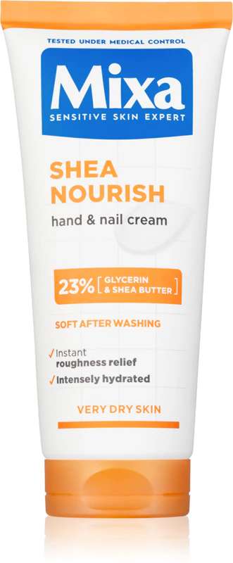 Creme para as mãos Mixa Shea Nourish para pele muito seca