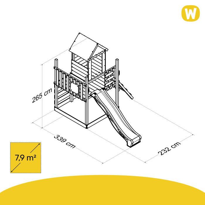 Casa sobre pilotes WICKEY Smart Life con tobogán verde pastel de 220 cm y arenero – 10 años de garantía*