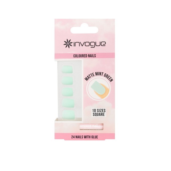 Invogue Matte Pastel Mint Green Square Nails (24 Stück)