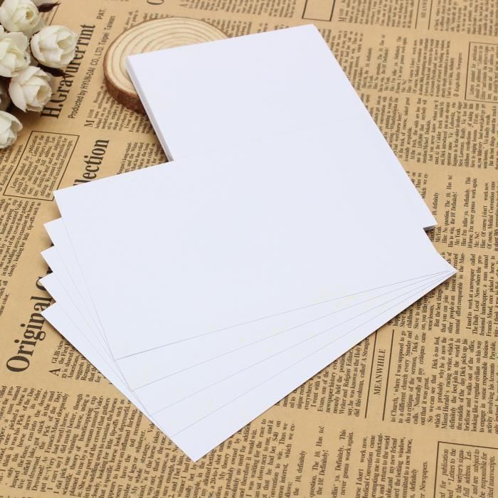 TEMPSA - Papier Photo A4 Autocollant Auto-adhésif Brillant Jet d'encre Blanc - 50 feuilles