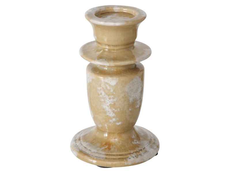 Świecznik ceramiczny Terra 16 cm beżowy