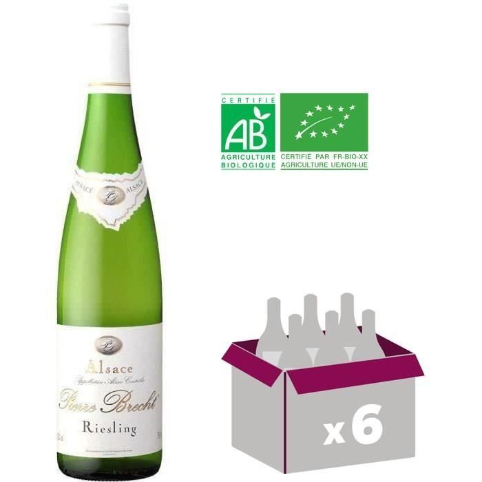 Pierre Brecht Riesling - Vin blanc d'Alsace x6 - Bio 2023