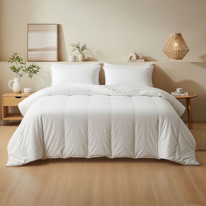 Edredón ligero de verano, 175 g/m², antiácaros y antibacteriano, 260 x 240 cm - Blanco - Fabricado en Francia - Terre de Nuit