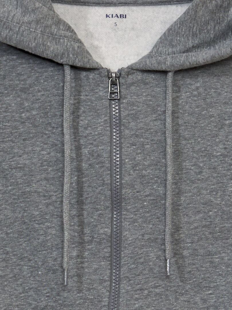 Fleece sweatshirt met rits - GRIJS