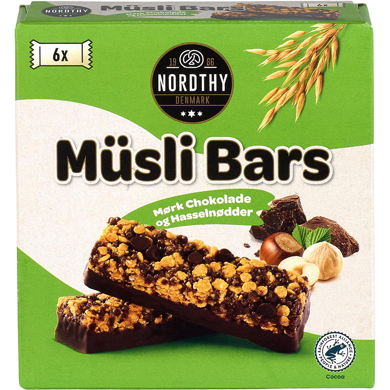 Mueslireep (6 stuks) met pinda's en melkchocolade