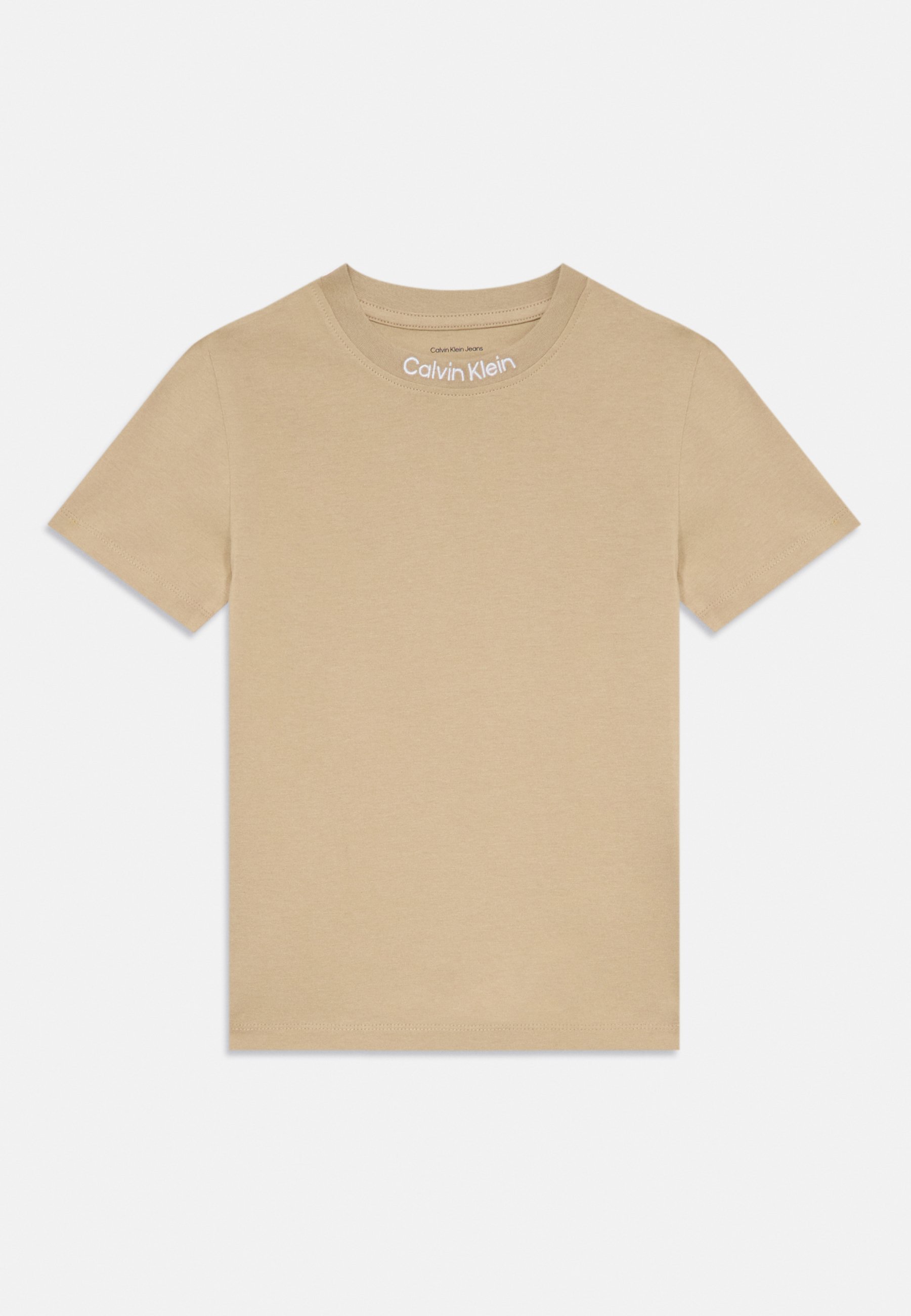 Calvin Klein Jeans LOGO TEE UNISEX PACK DA 2 - T-shirt stampata - bianco brillante/safari