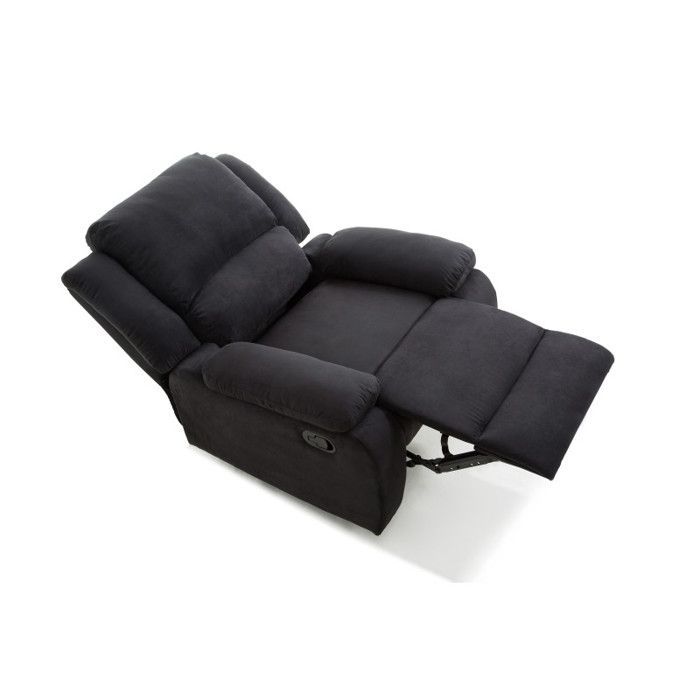 LEO 1-Sitzer Relaxsessel aus schwarzem Mikrofaserbezug – B 88 x 93 x 96 cm – LOUNGITUDE