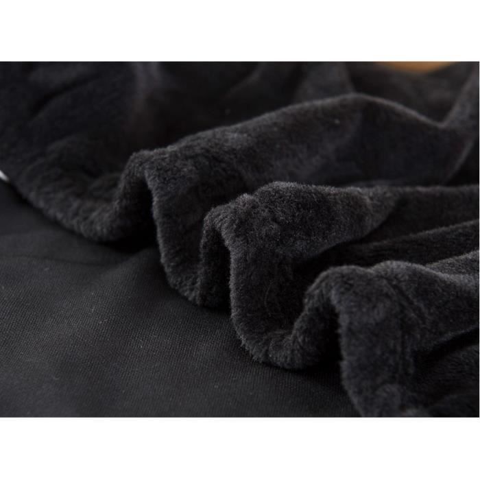 Sofabezug – Samt, 3-Sitzer – elastisch – schwarz – 190–230 cm