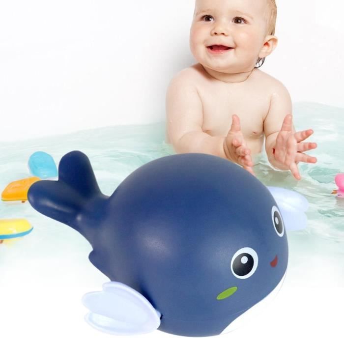 Mxzzand jouets pour enfants de salle de bain Jouets de bain pour bébé Baleine Animal Jouet d'eau pour bébé Belle jeux jouet bleu