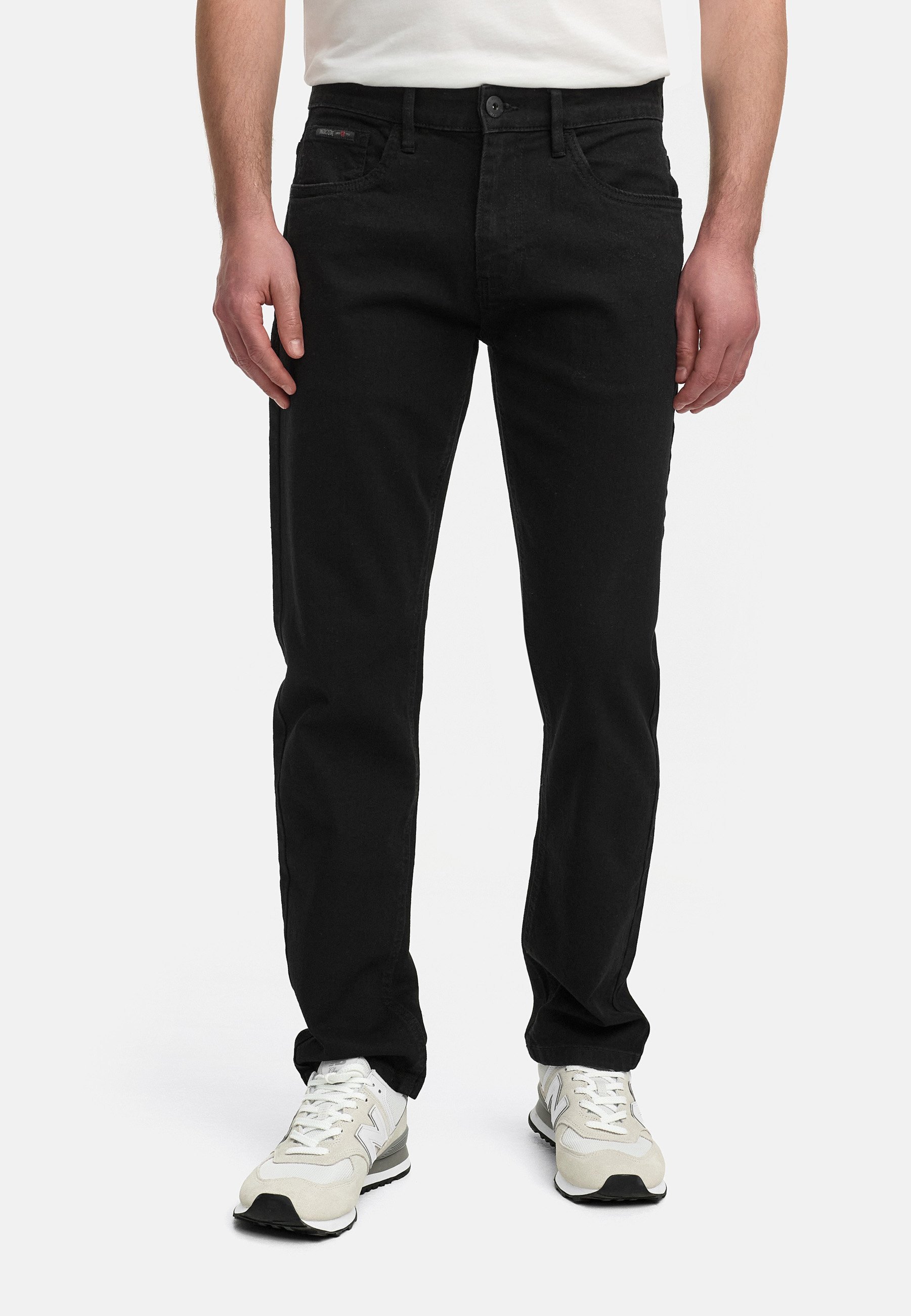 INDICODE JEANS STRETCH - Jean droit - Noir intense
