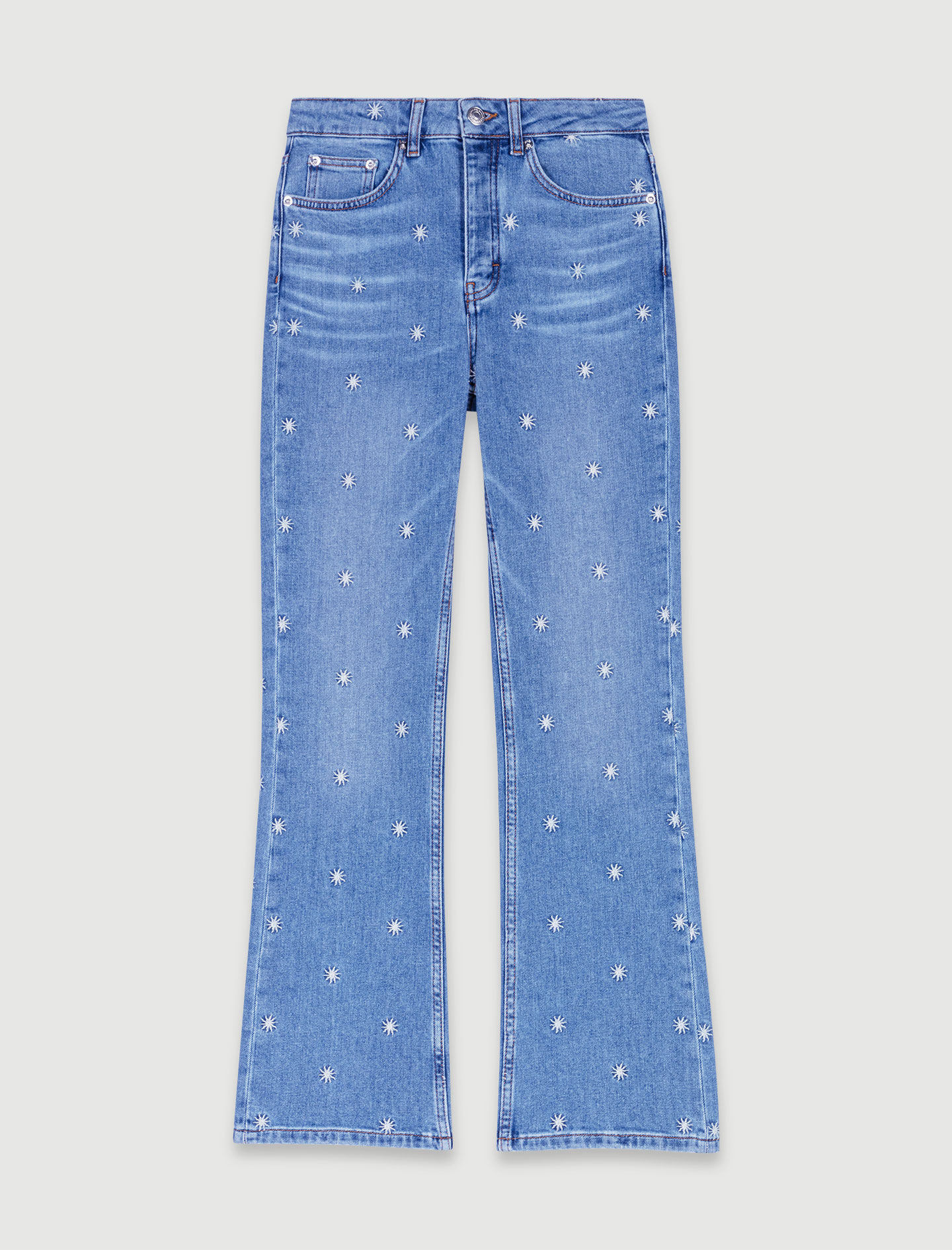 Denim brodat - Albastru