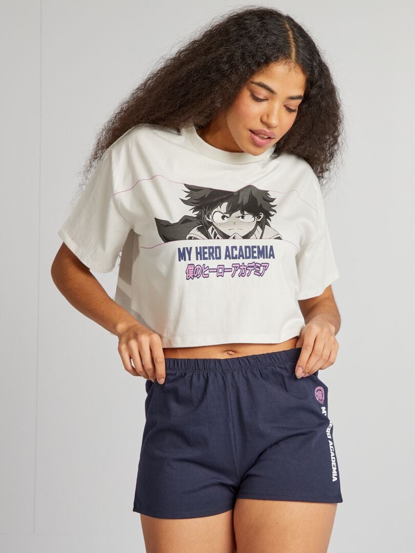 'My Hero Academia' T-shirt + pyjamabroekje - 2-delig - BEIGE