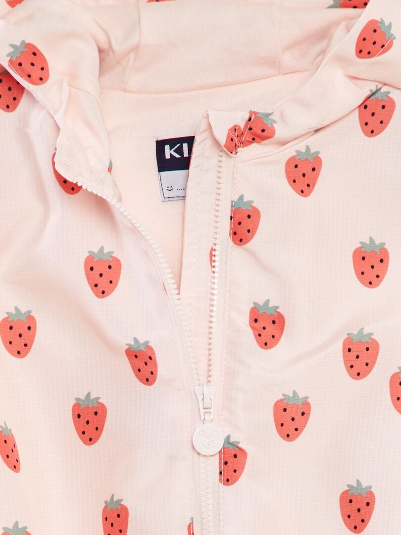 Windjack met capuchon en print - ROZE