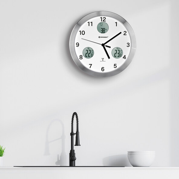 MyTime io radiostyrt veggklokke, hvit