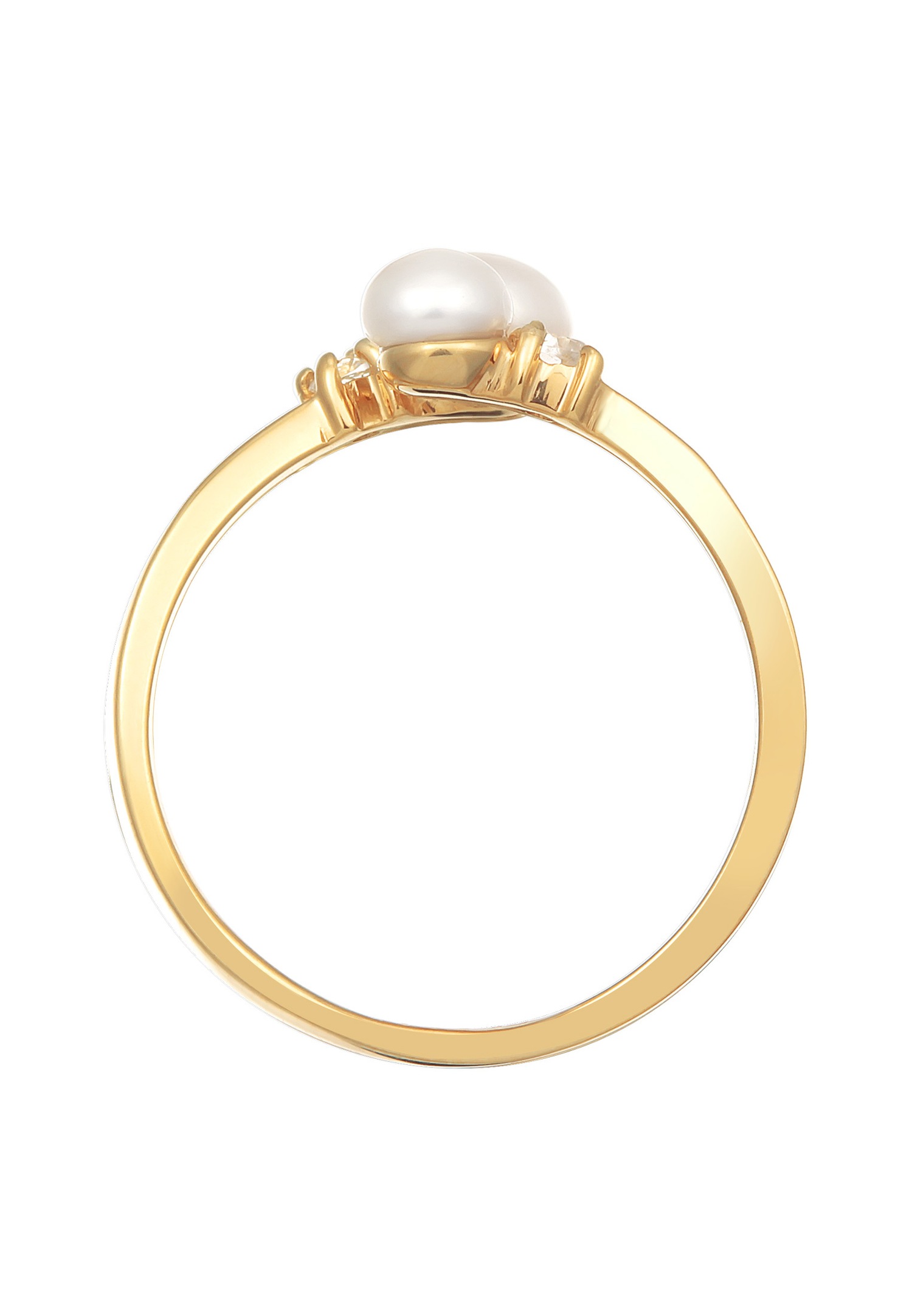 Elli PREMIUM Elli PREMIUM Bague Femmes enroulement Ouvert Classique avec perles de culture d'eau douce en argent sterling 925 plaqué or