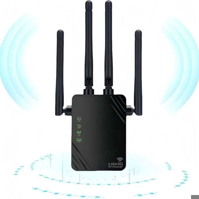 Répéteur WiFi 1200Mbps Amplificateur Signal WiFi Bi-Bande 2.4G 5G Mode Routeur AP