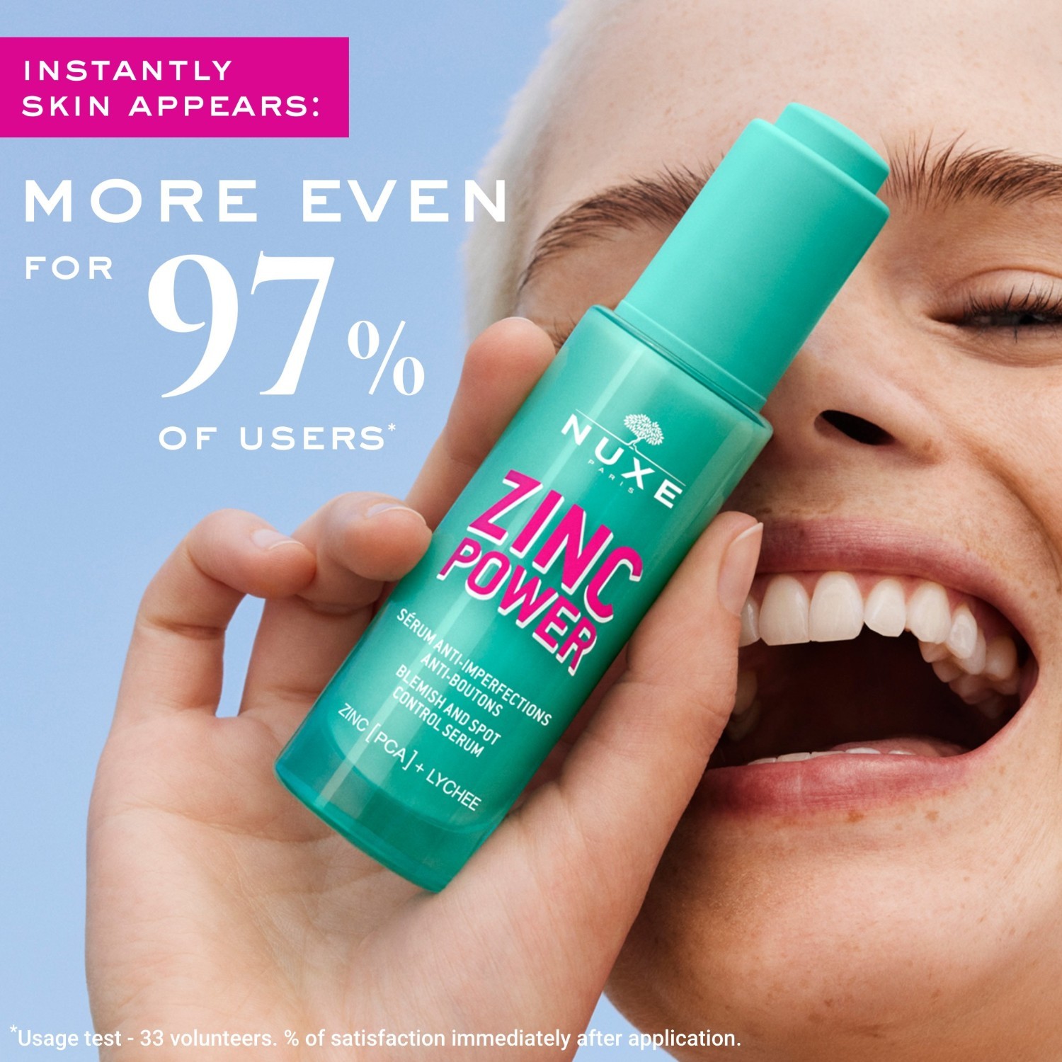 NUXE Anti-Pickel-Pflege-Serum mit Zink-Power gegen Pickel und Hautunreinheiten – 30 ml