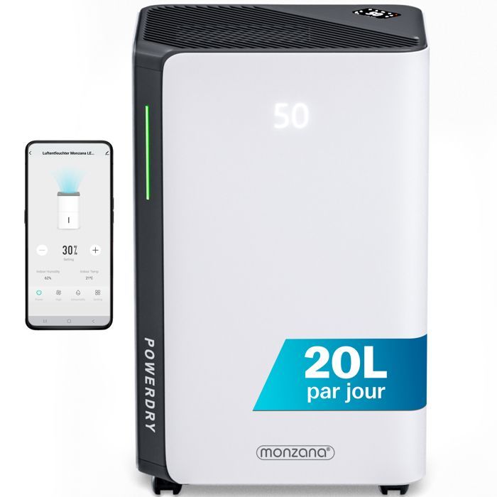 Déshumidificateur d'air MONZANA® 20L/jour 30m² Wifi Smart Home App intérieur